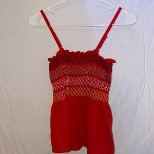 Red half fitted tank